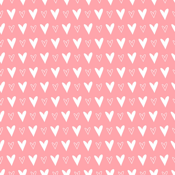 Patrón sin costuras con corazones. Fondo del Día de San Valentín. Ilustración vectorial - Vector, imagen