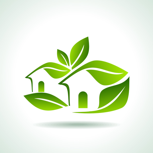 Green home icon - Vector, imagen