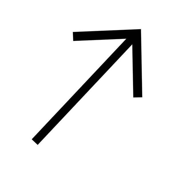 diagonales Pfeil-Symbol, Silhouette-Stil - Vektor, Bild