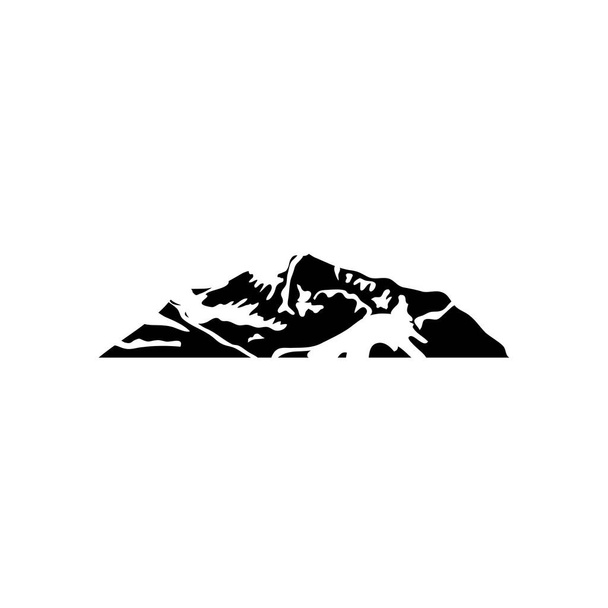 plegado icono de montaña, estilo silueta - Vector, imagen