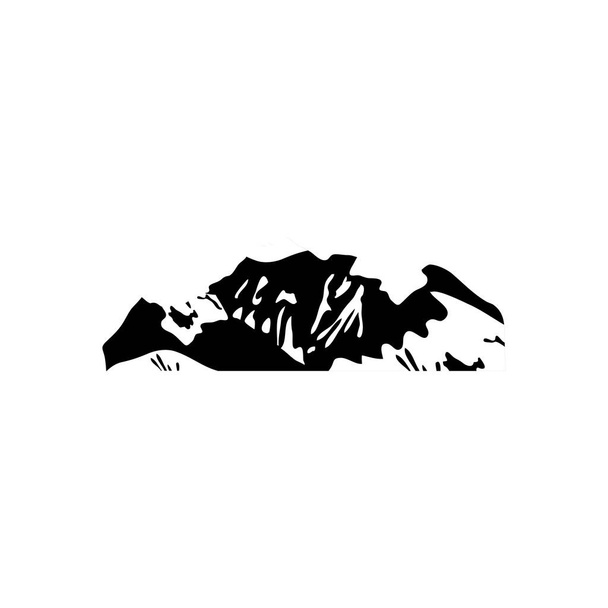 икона холодных гор, стиль силуэта - Вектор,изображение