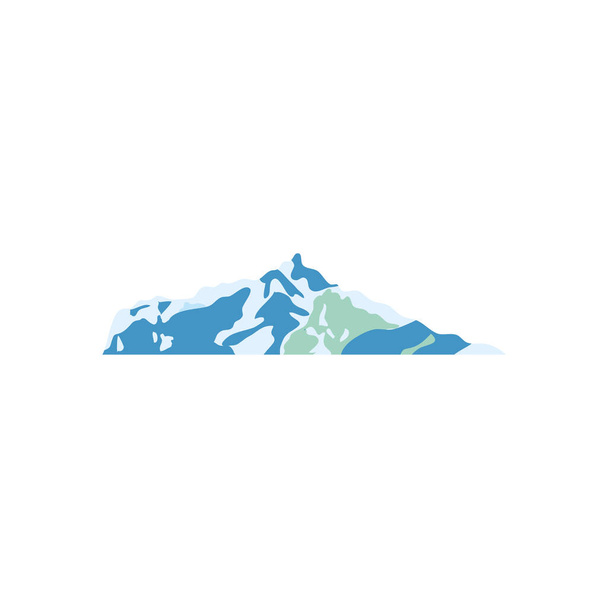 dessin animé icône de montagne enneigée, style plat - Vecteur, image