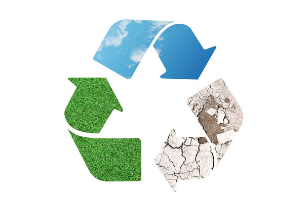 Reciclar logo símbolo aislado sobre fondo blanco. Concepto medioambiental. - Foto, imagen