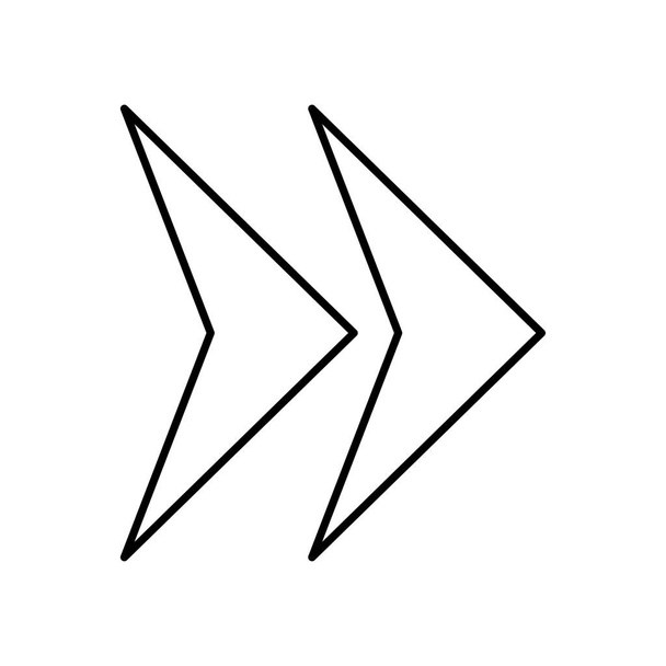 flèches doubles avec la bonne direction, style ligne - Vecteur, image