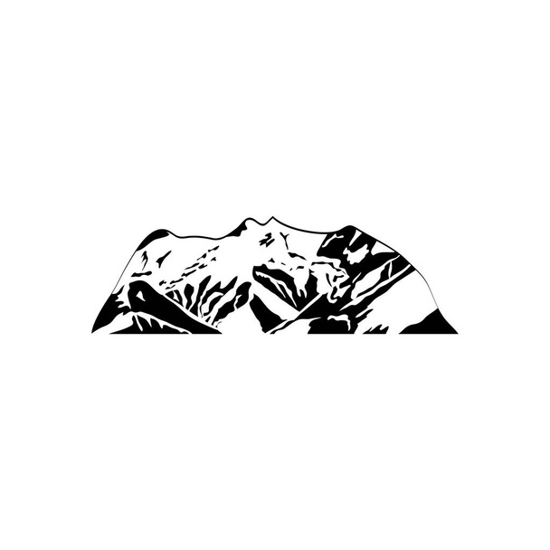 雪のある寒い山シルエット - ベクター画像