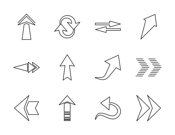 arrows up icon set, line style - Vector, Image