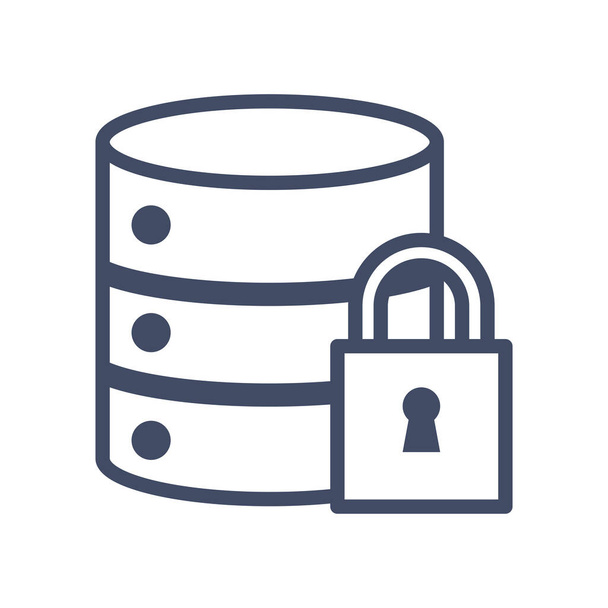 web hosting with padlock line style icon vector design - Vector, Image