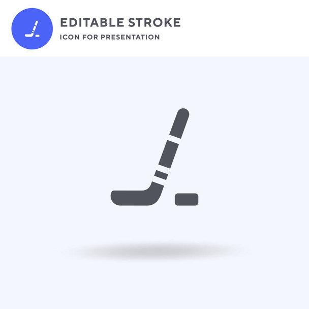 Vector de icono de hockey, signo plano lleno, pictograma sólido aislado en blanco, ilustración del logotipo. Icono de hockey para presentación. - Vector, imagen