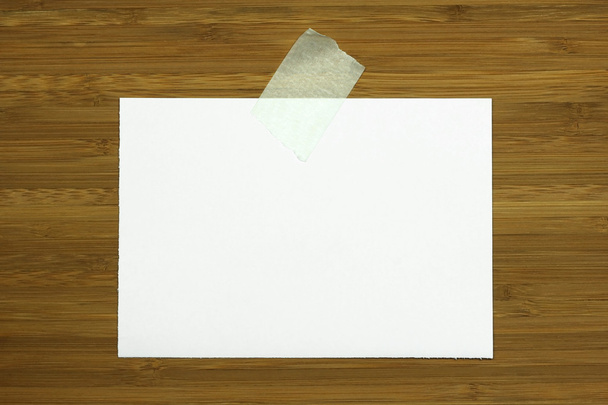 üres fehér kártya fa háttér - Fotó, kép