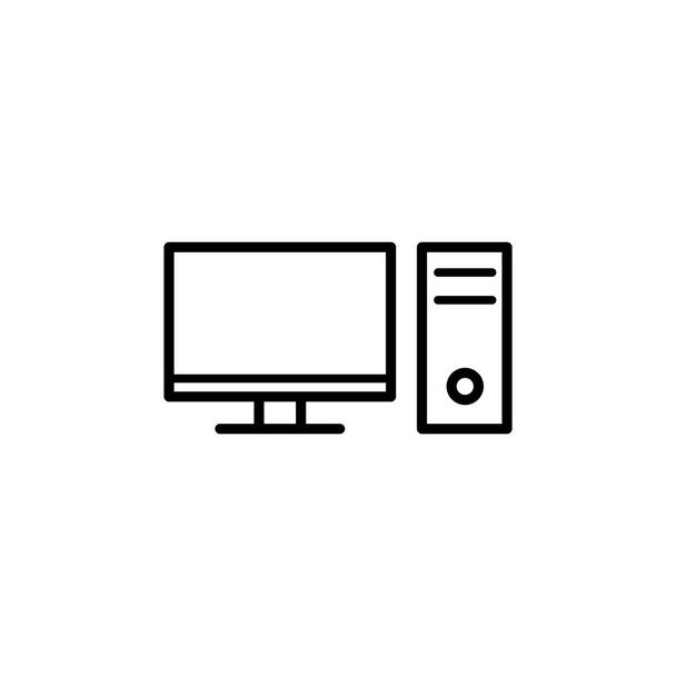 Ilustracja Wektorowa grafika ikony PC. Nadaje się do komputera, pulpitu, nowoczesnych, sprzętu itp.. - Wektor, obraz