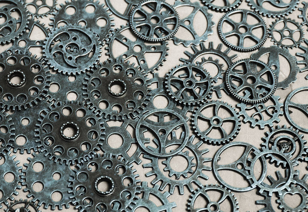 Gears close-up, mechanical details of the watch in the steampunk style - 写真・画像