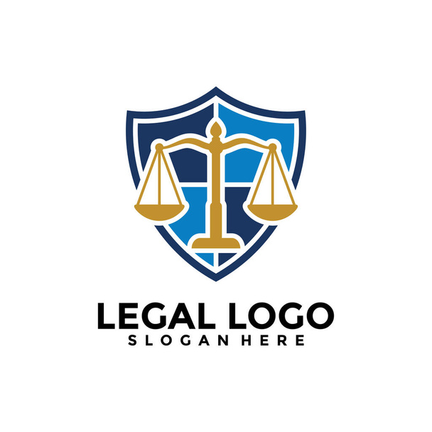 Advocatenkantoor Logo Template Design. Juridisch logo vector concept - Vector, afbeelding