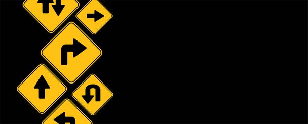 Siyah arkaplanda trafik işareti - Vektör, Görsel