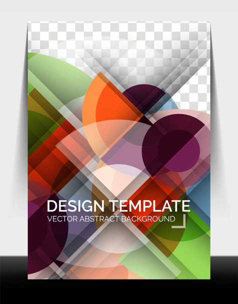 A4 flyer jaarverslag cirkel ontwerp, vector achtergrond print template - Vector, afbeelding