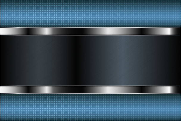   Metallic background.Elegant of blue and silver glossy with dark space.Luxury metal modern design. - Vector, Image