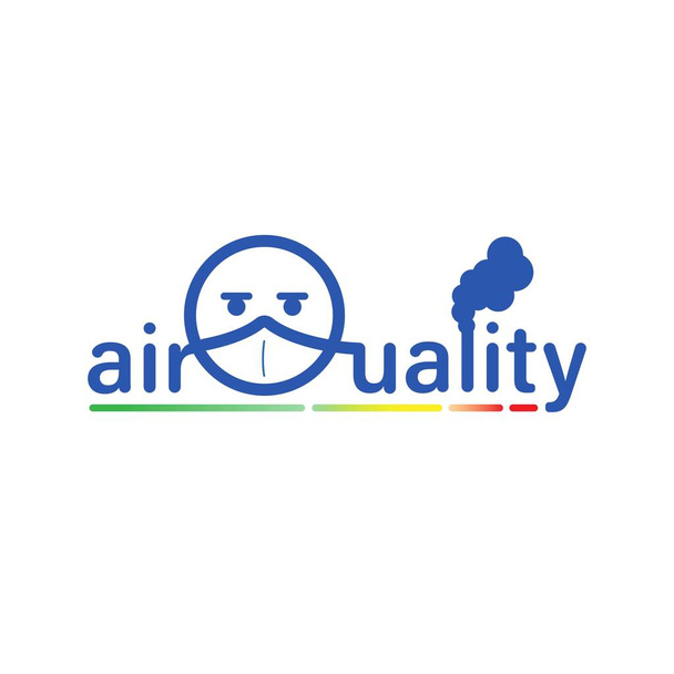 Progettazione tipografica della qualità dell'aria. Illustrazione vettoriale profilo stile design piatto. - Vettoriali, immagini