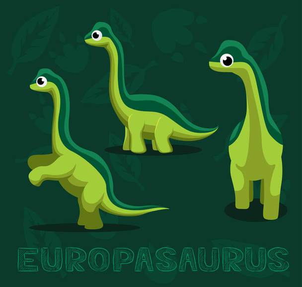 Dinosaur Europasaurus Cartoon Vector Illustration - Вектор,изображение