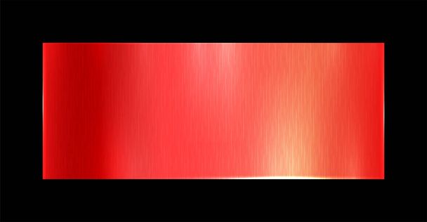 Punainen metalli rakenne tausta, folio rakenne, kiiltävä ja metalli teräs kaltevuus malli. Harjattu ruostumaton teräs kuvio - Vektori, kuva