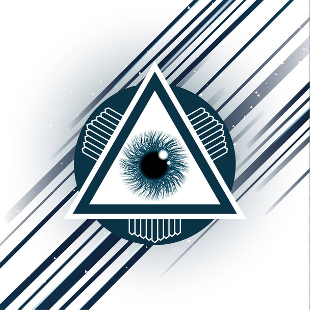 The symbol of the all-seeing eye of God. Modern creative design on a white background. Vector illustration. - Vector, Image