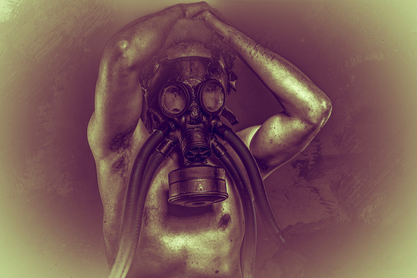 Man in gas mask - Valokuva, kuva