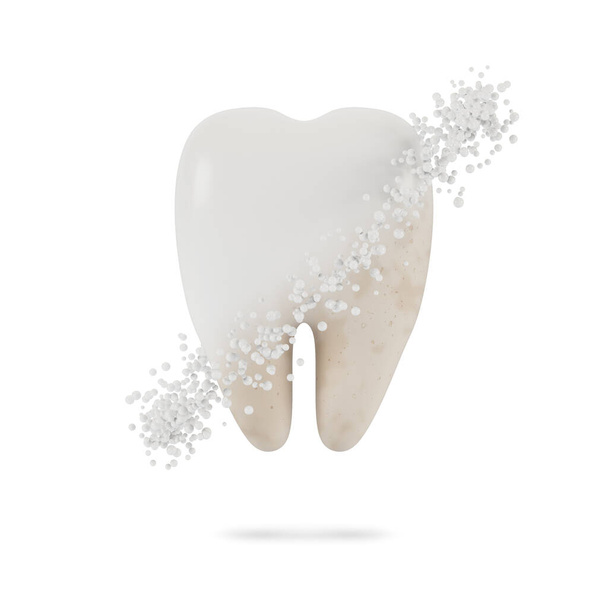 Blanqueamiento dental. Concepto de examen dental de dientes, salud e higiene dental. Ilustración 3D. - Foto, Imagen