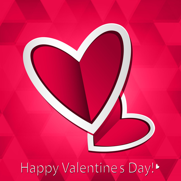 Paper hearts Valentines day card - Vector, Image