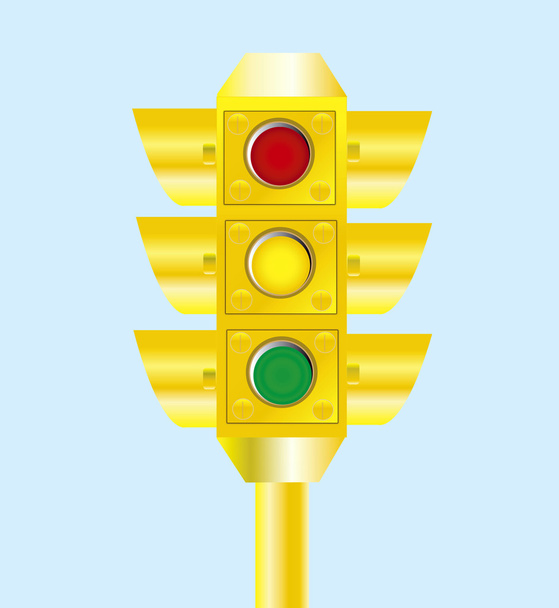 Yellow traffic light - Фото, изображение