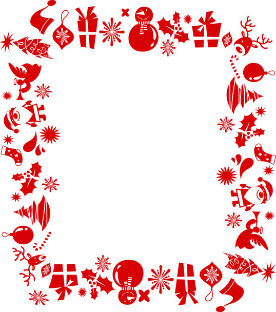 Kerstmis elementen frame - Vector, afbeelding