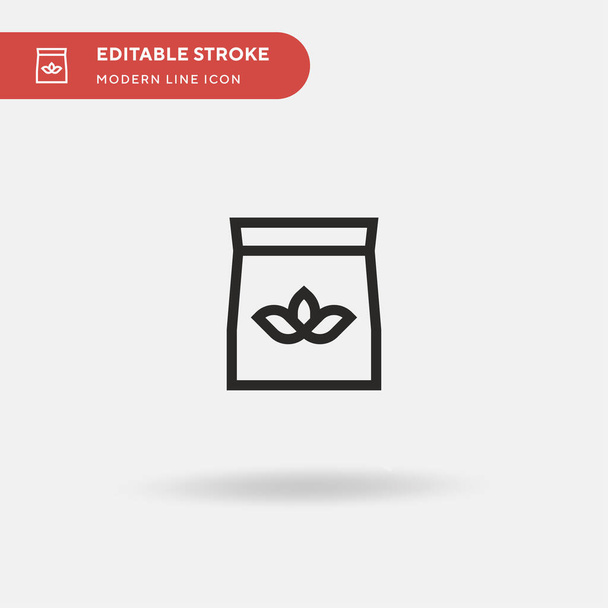 Seed Bag Simple vector icon. Illustration symbol design template for web mobile UI element. Perfect color modern pictogram on editable stroke. Seed Bag icons for your business project - Vector, Image