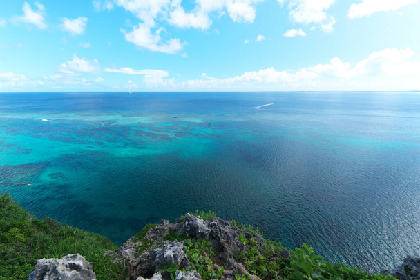 Okinawa,Japan-July 21, 2020: View from Iguana Rock in Irabu island, Okinawa - Photo, Image