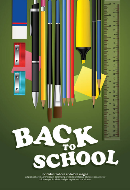Plakát Návrat do školy Návrhová šablona Vektorové ilustrace - Vektor, obrázek
