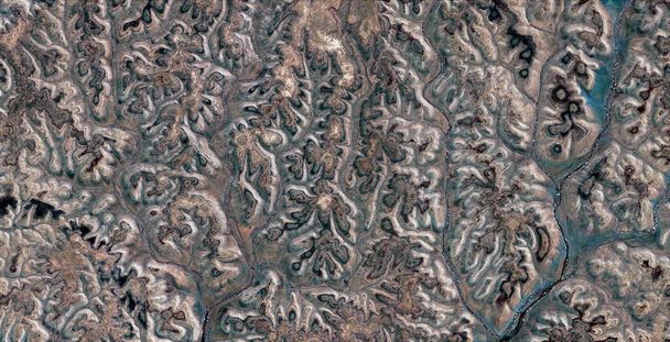 крижана тундра, фотографія, абстрактна фотографія пустель Африки з повітря. Повітряний вид пустелі, Генре: абстрактний натуралізм, від абстрактного до символічного - Фото, зображення