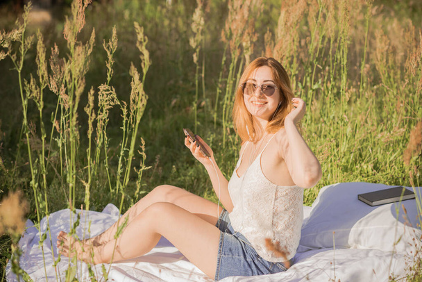 Natural trend without make up, women's beauty, no filter no retouch, woman as she is. Girl at Nature relax time - Photo, Image