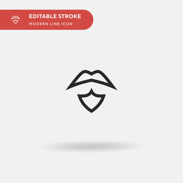 Moustache Simple vector icon. Illustration symbol design template for web mobile UI element. Perfect color modern pictogram on editable stroke. Moustache icons for your business project - Vector, Image