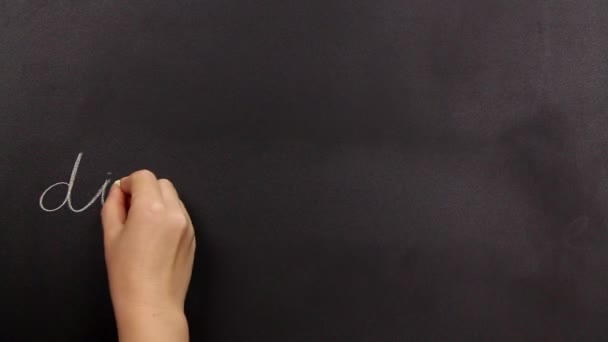 Positive thinking, writing advantage on a blackboard - Footage, Video