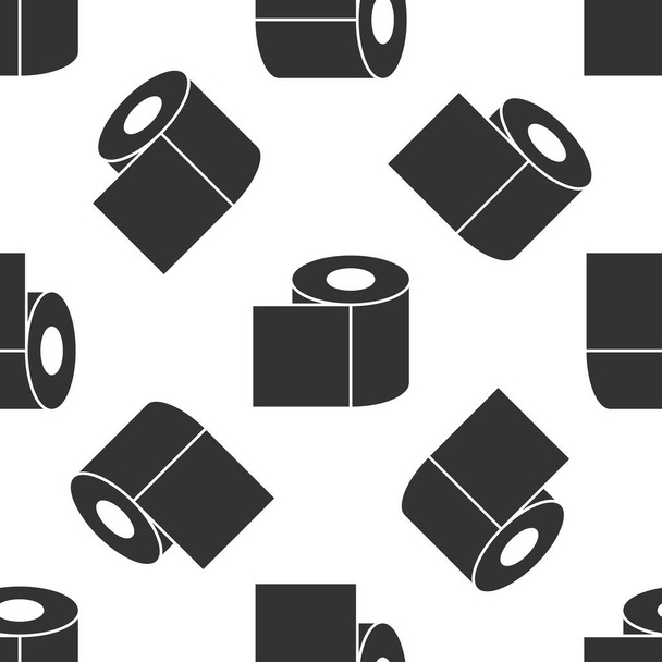 Grey Toilet paper roll icon isolated seamless pattern on white background.  Vector Illustration. - Vector, Image