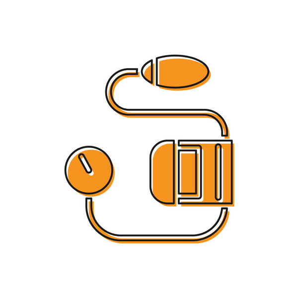 Icono de presión arterial naranja aislado sobre fondo blanco. Ilustración vectorial
. - Vector, Imagen