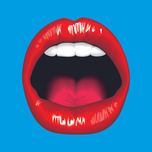 3d concept illustration drawing lips - Vector, Image