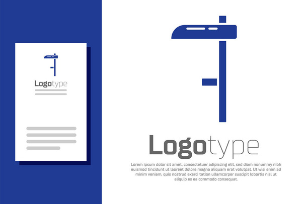 Blue Scythe icoon geïsoleerd op witte achtergrond. Logo ontwerp template element. Vector. - Vector, afbeelding