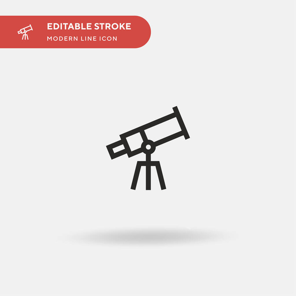 Telescope Simple vector icon. Illustration symbol design template for web mobile UI element. Perfect color modern pictogram on editable stroke. Telescope icons for your business project - Vector, Image