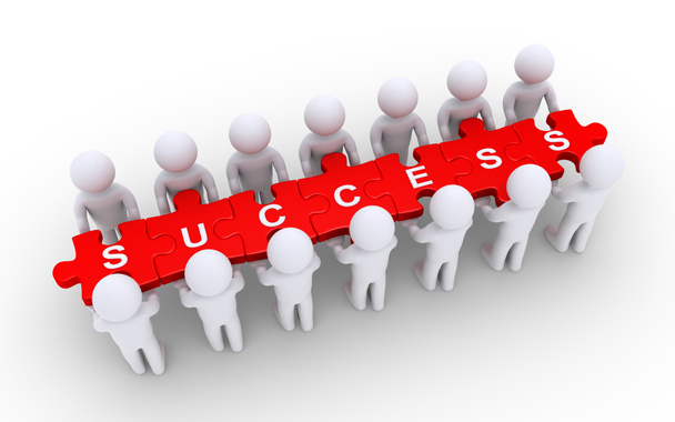 People holding a success puzzle - Photo, Image