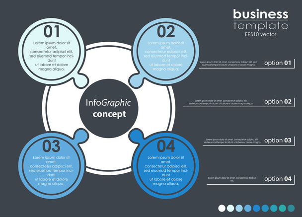 EPS 10 vector file for business info graphic template designs, team work concepts and data information with four options - Vector, Image