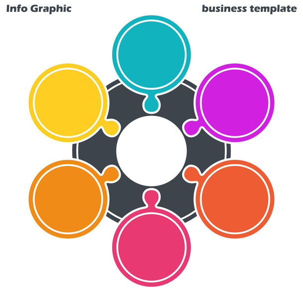 ビジネス情報のためのEPS 10ベクトルファイルグラフィックテンプレートのデザイン、チームワークの概念と6つのオプションを持つデータ情報 - ベクター画像