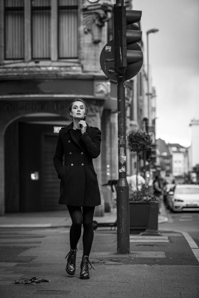 woman on street business portrait model person young beauty walking - Zdjęcie, obraz