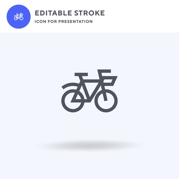 Vector de icono de bicicleta, signo plano lleno, pictograma sólido aislado en blanco, ilustración del logotipo. Icono de bicicleta para la presentación. - Vector, Imagen