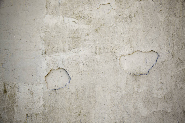 Stará popraskaná betonová stěna, vnější fasáda detail - Fotografie, Obrázek