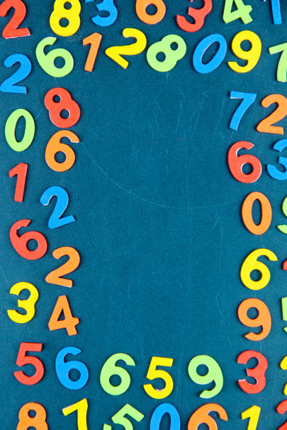 Colorful numbers on school desk background - Foto, immagini