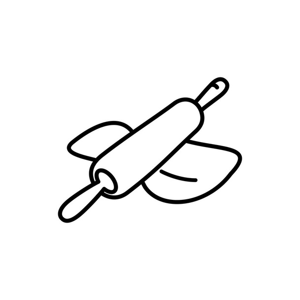 Illustration Graphique vectoriel de l'icône du rouleau à pâtisserie. Convient pour la boulangerie, cuisine, ustensile de cuisine, etc.. - Vecteur, image