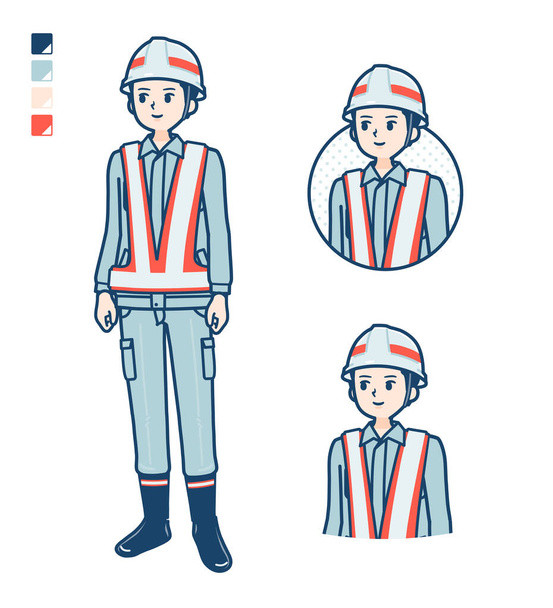 A Man wearing workwear with Looking sideways images - Vector, Image