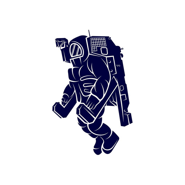 Astronaut design vector template, Astronaut in space icon, white background, spacesuit, helmet, planet, satellite, alien, vector illustration - Vector, Image